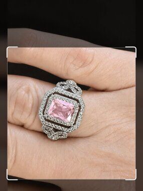 Pink fashion ring, size 8